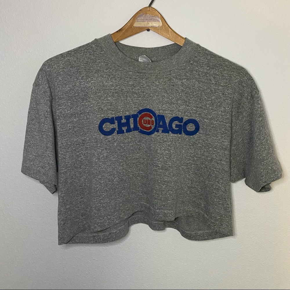 Chicago Cubs  grey crop top size XL